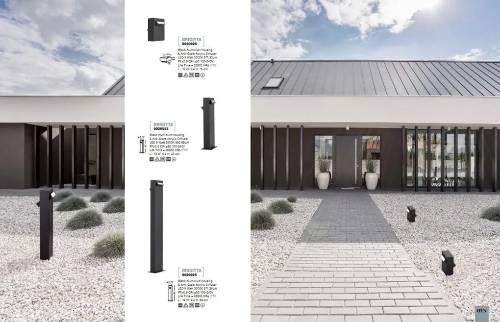 Stalp LED mic pentru iluminat exterior IP65 BRIGITTA