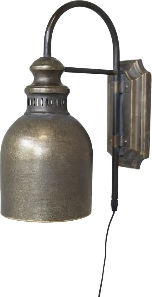 Lampă de perete, din alama antichizata, H38/L26/W16 cm