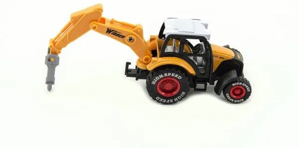 Tractor cu excavator constructie metal/plastic 15cm