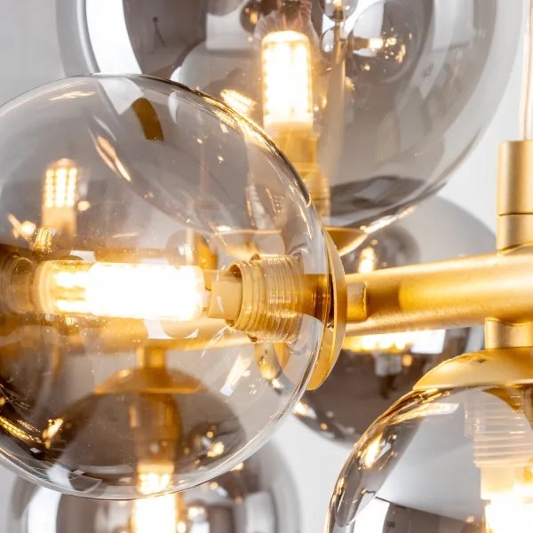 Lustră LED pe cablu Brilagi MILLA 10xG9/3W/230V auriu/fumuriu