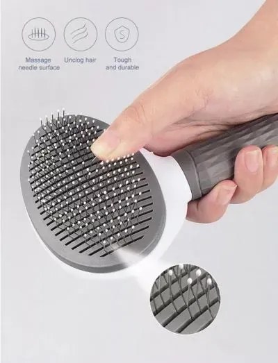 Perie inovatoare  pentru pieptanat blana PETBRUSHY - gri