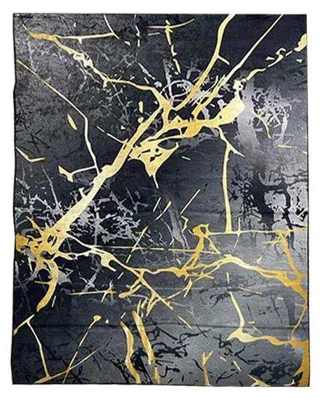 Covor negru/auriu 230x160 cm Modern Design - Rizzoli
