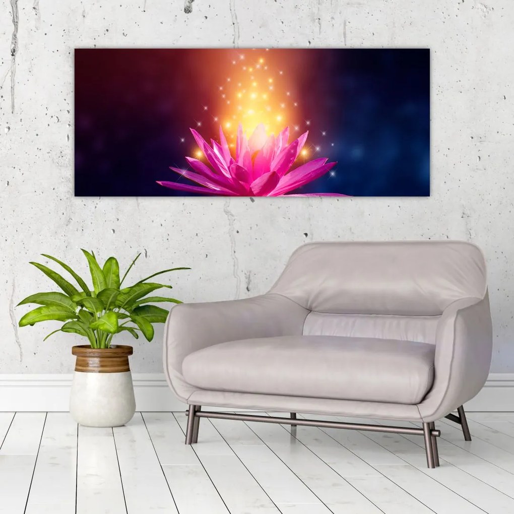 Tablou cu lotus pe apă (120x50 cm)