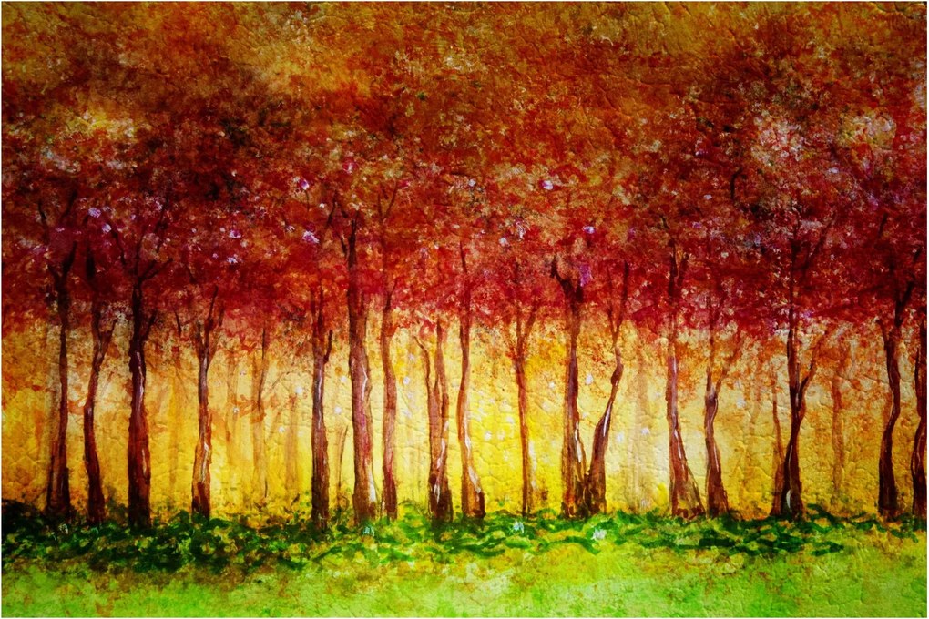 Tablou - Pictura pădurii cu frunziș (90x60 cm)