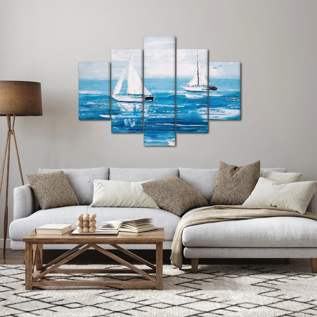 Tablou - Pictură yacht pe mare (150x105 cm)