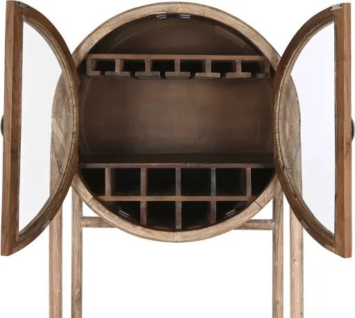 Mobilier de bar din lemn de tec reciclat si sticla , design Natural