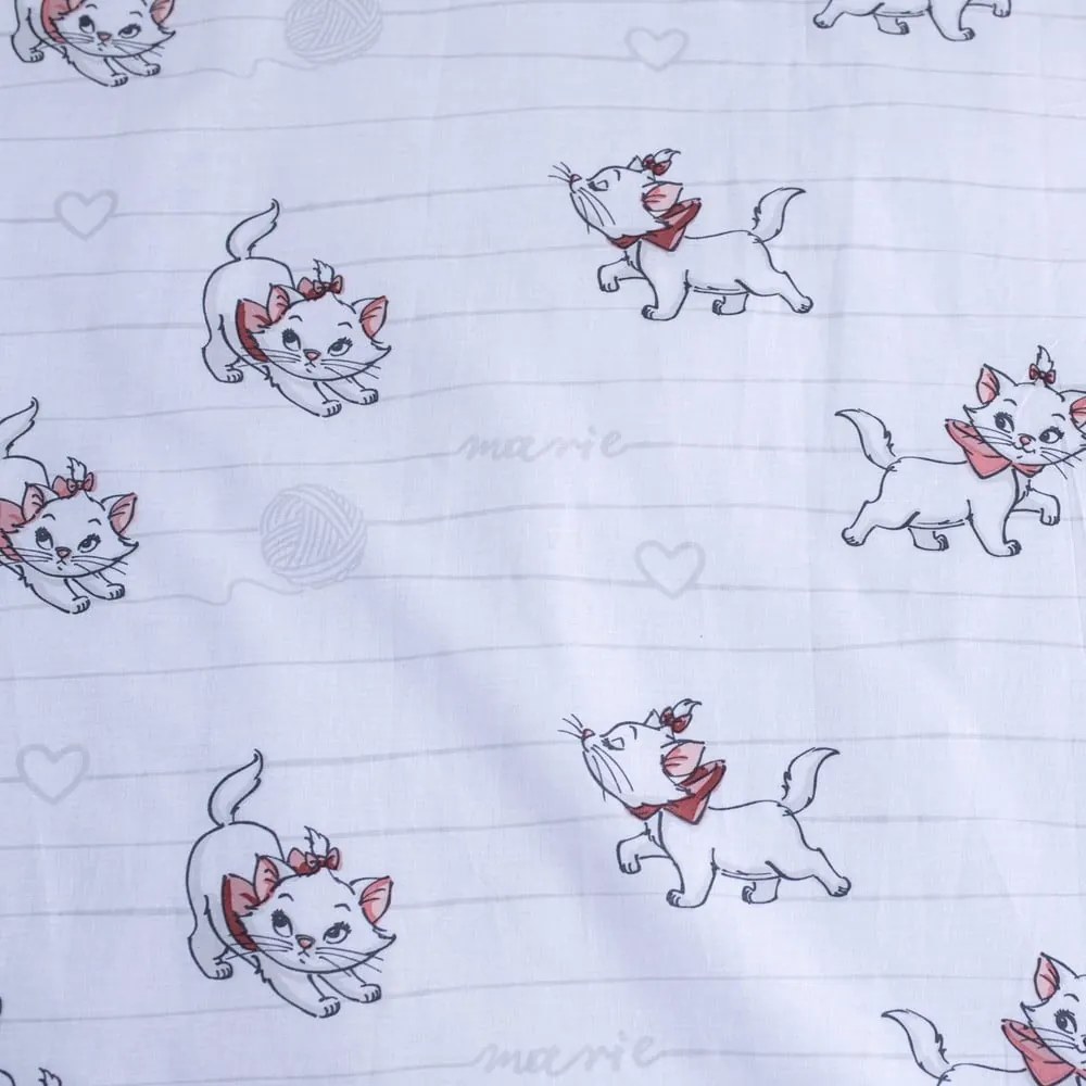 Lenjerie de pat pentru copii albă din bumbac pentru pătuț 100x135 cm Marie Cat "Bow" – Jerry Fabrics