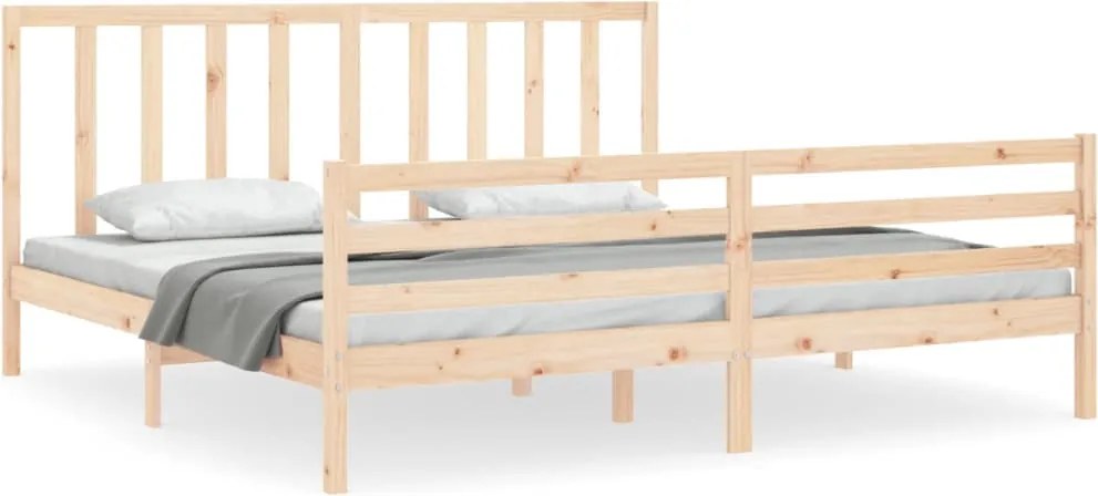 vidaXL Cadru de pat fără saltea, 200x200 cm, lemn masiv pin