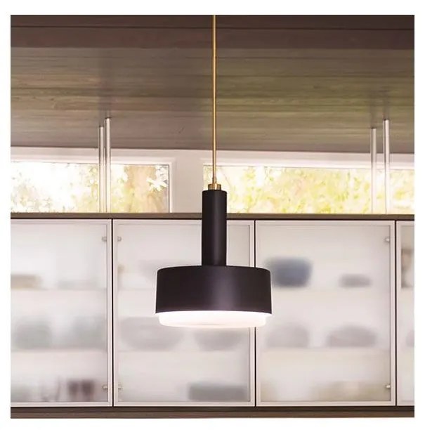 Hinkley HK-CEDRIC-P-M-BK - Lustru cu tijă CEDRIC, 2xE27/60W/230V, Ø33 cm, auriu/negru