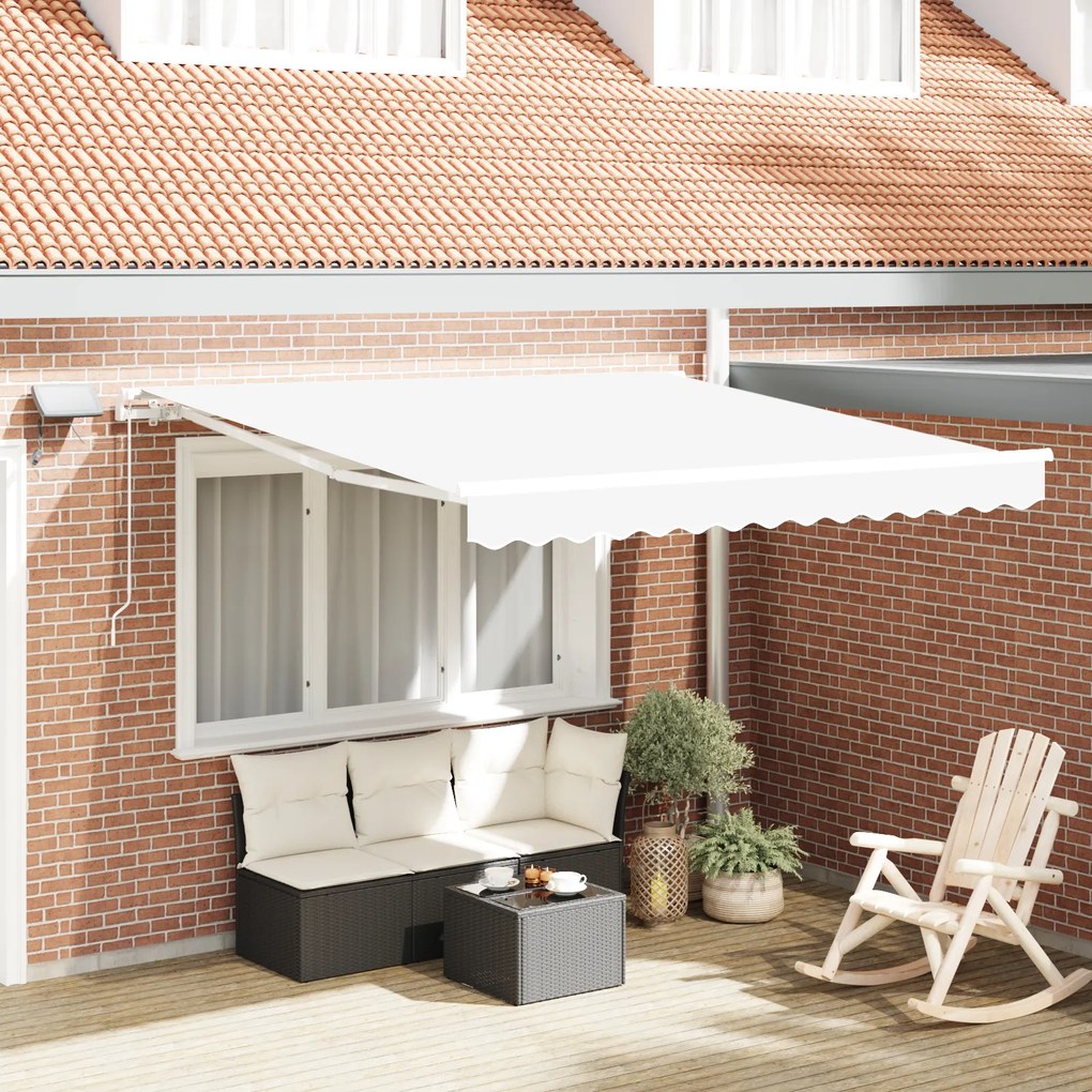 vidaXL Cortina Retractabilă with Manual 300 x 250 cm Alb