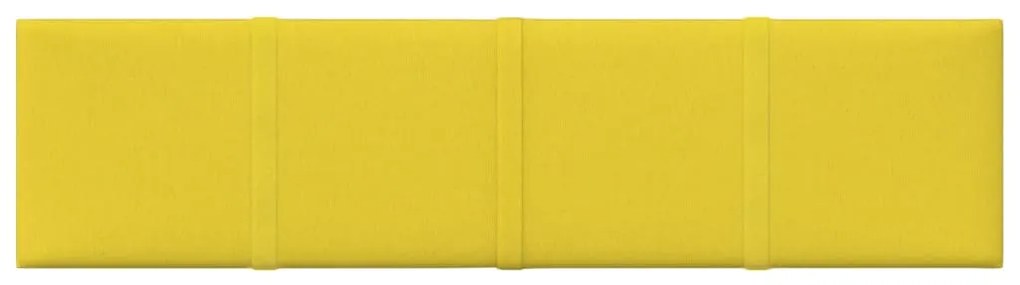 Panouri de perete, 12 buc., galben, 60x15 cm, textil, 1,08 m   12, Galben, 60 x 15 cm