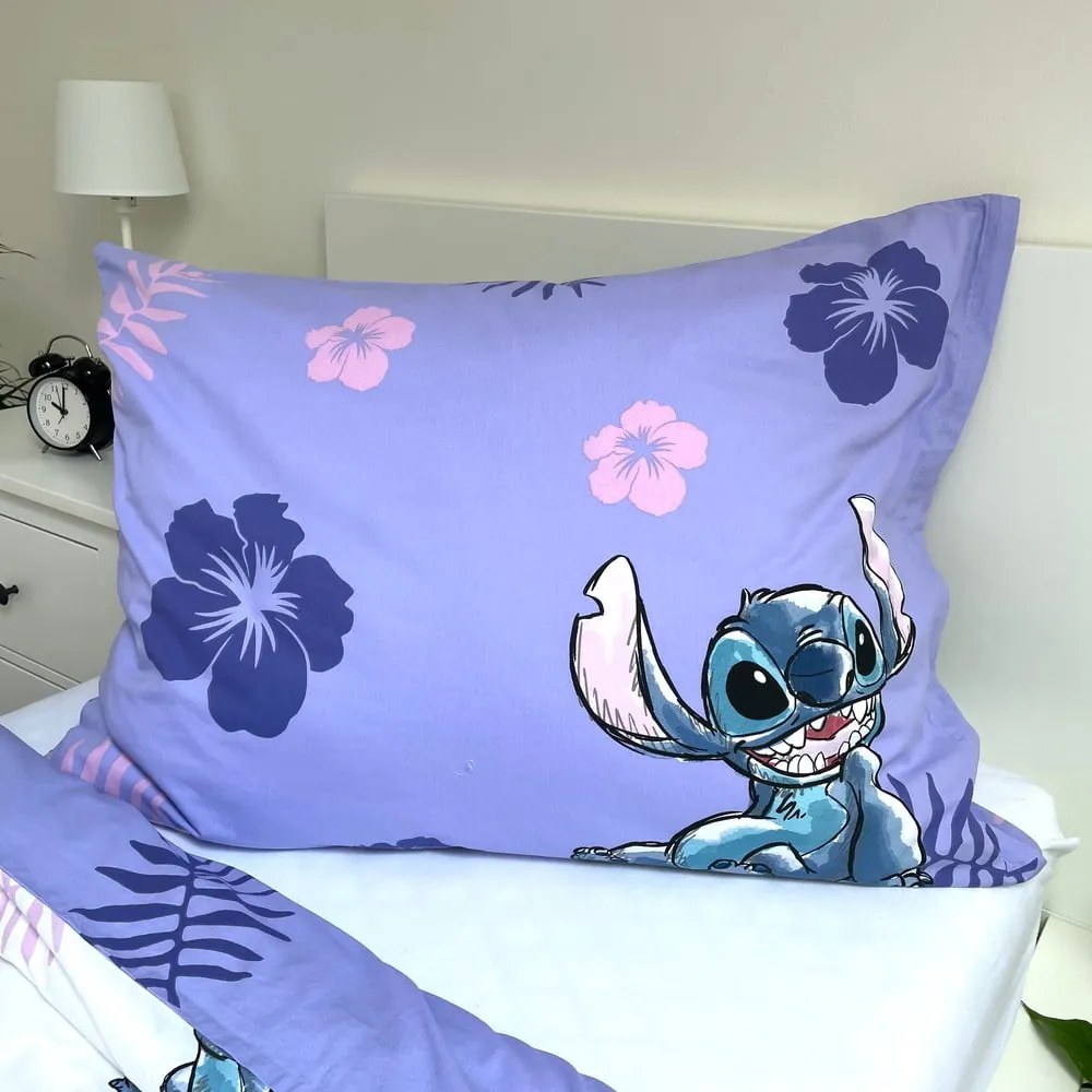 Lenjerie de pat pentru copii din bumbac pentru pat de o persoană 140x200 cm Lilo and Stitch – Jerry Fabrics