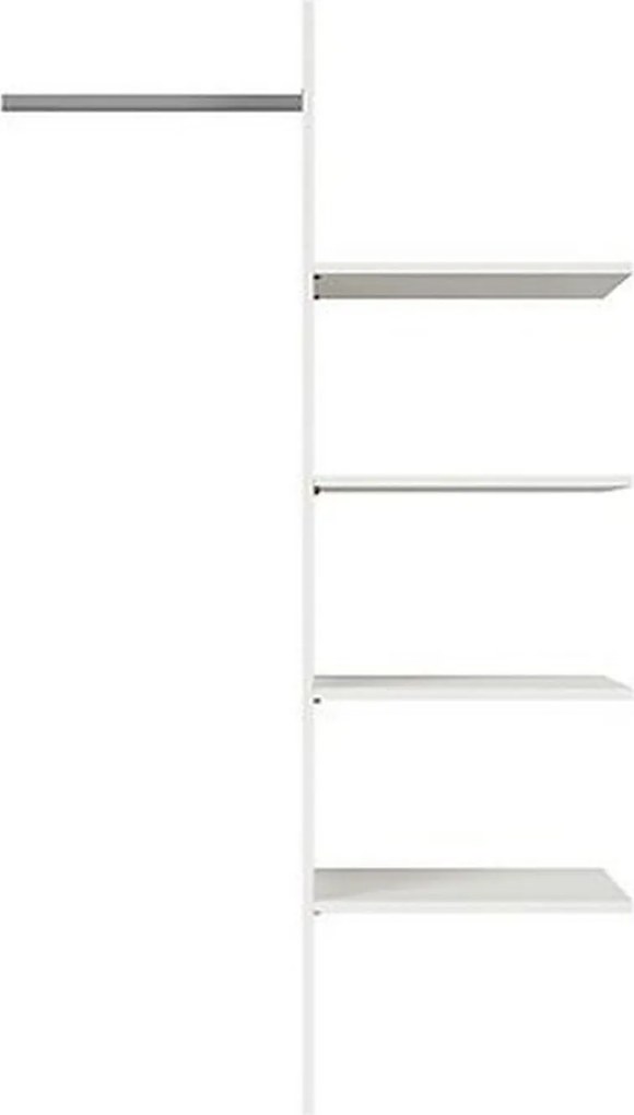 Raft KASPIAN, alb, PAL/metal, 86x52x148 cm