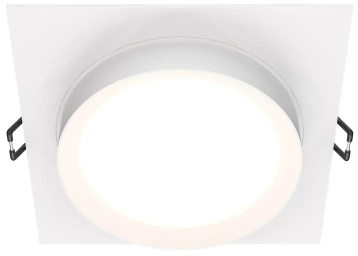 Spot incastrabil design tehnic Loop alb 11x11cm