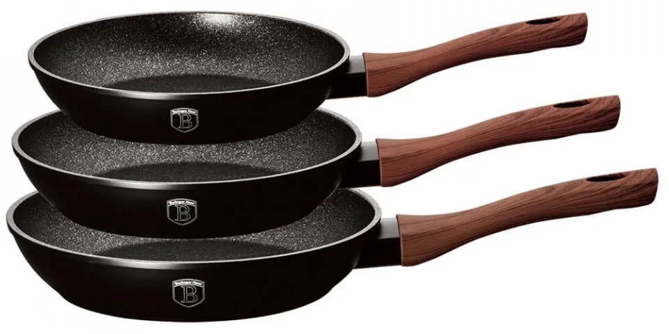 Set tigai marmorate (3 piese) din aluminiu forjat Ebony Rosewood Collection Berlinger Haus BH 1727