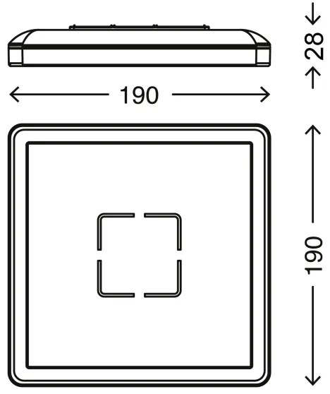Plafonieră LED FREE LED/12W/230V 19x19 cm Briloner 3174-014