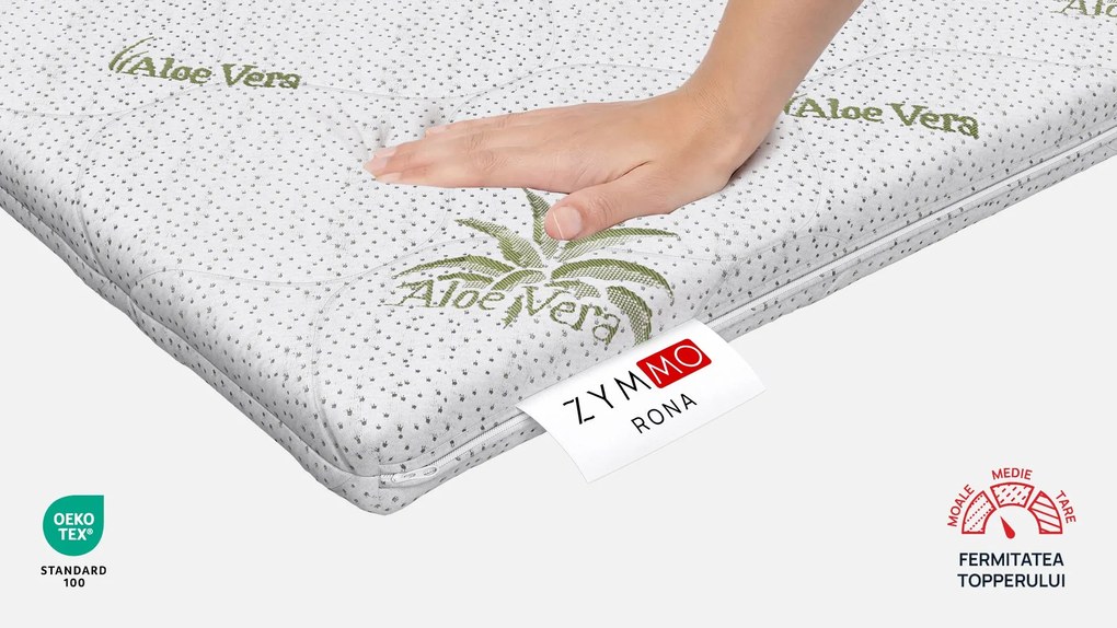Topper saltea Zymmo, Rona, 144x190x6, Moale-medie