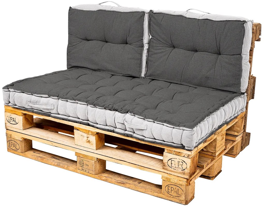 Scaun Relax pentru paleți/pentru utilizare înexterior, gri închis, 80 x 120 cm