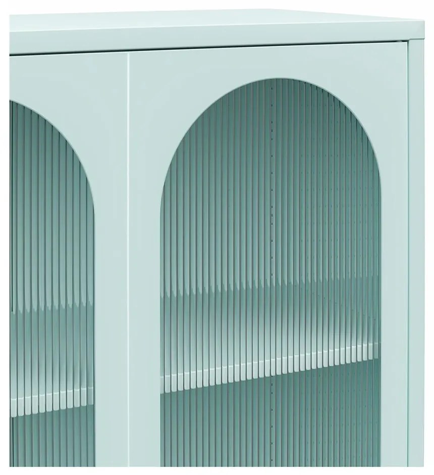 Vitrină albastru-deschis din metal 80x186x40 cm Luna – Støraa