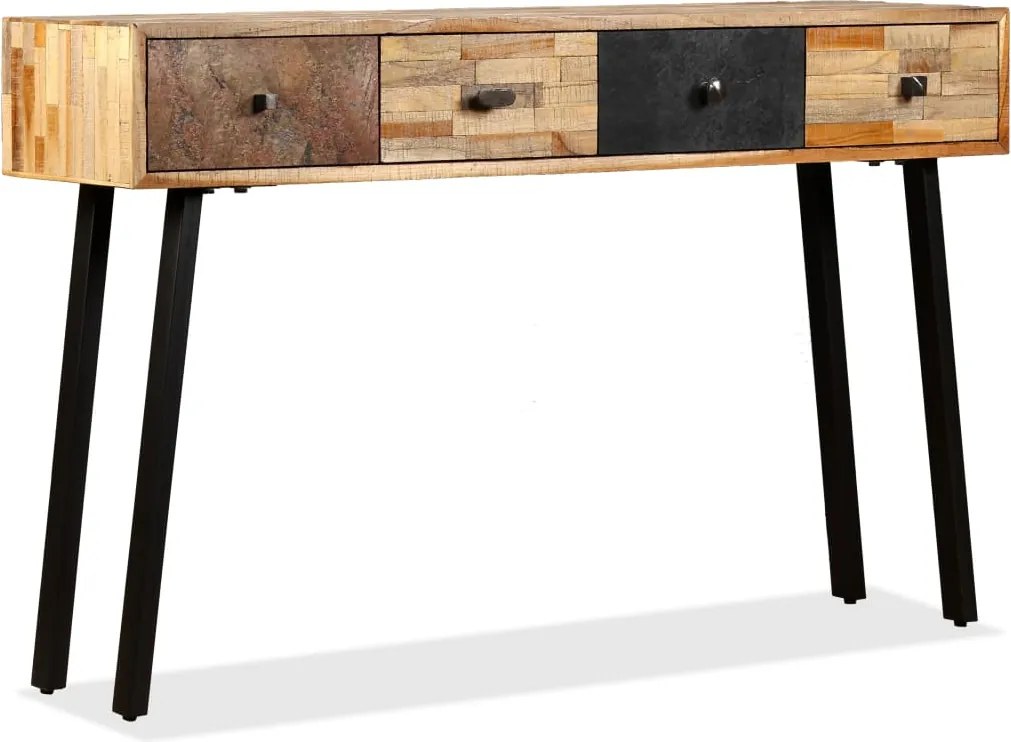 vidaXL Masă consolă Lemn masiv de tec reciclat 120x30x76 cm
