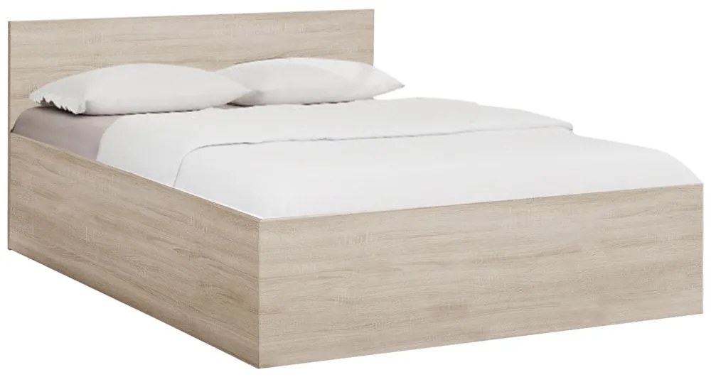 Pat dublu stejar sonoma, SOFIA 180 x 200 cm Saltele: Cu saltele Deluxe 10 cm, Somiera pat: Cu lamele drepte