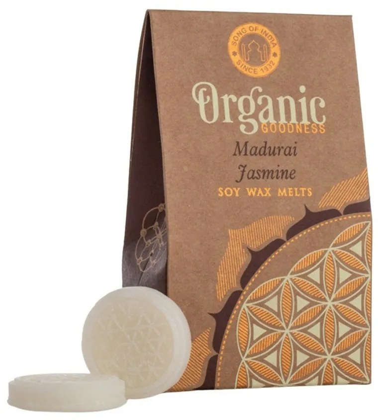 Ceară organică topită în monede Flower of Life, Madurai Jasmine