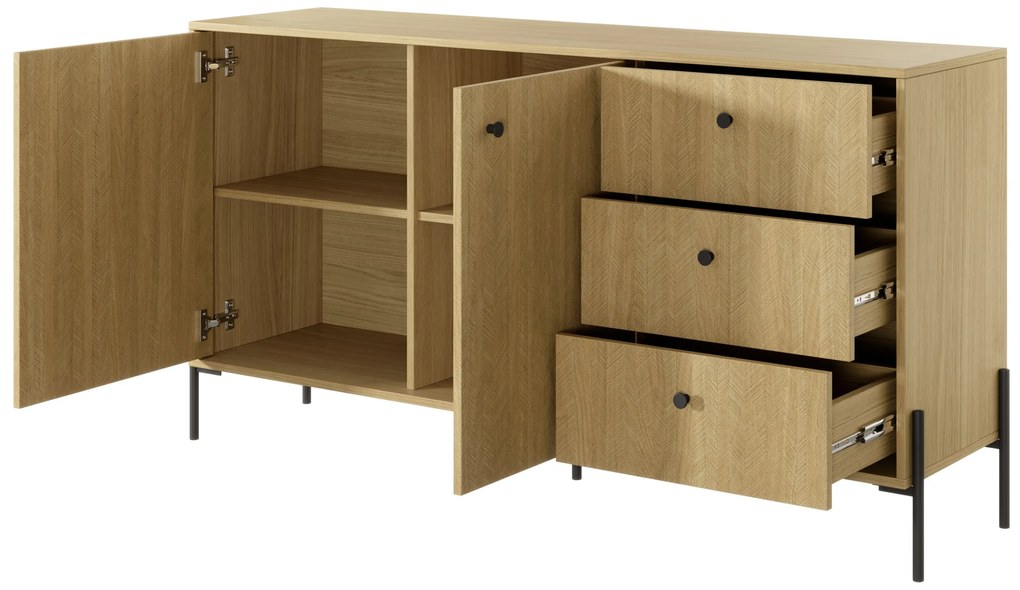 Comodă Scandia 2D3S (Stejar scandi + jedlička scandi). 1071386