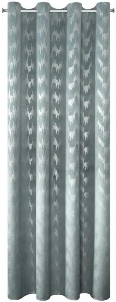 Draperie decorativă albastră cu imprimeu argintiu strălucitor 140 x 250 cm