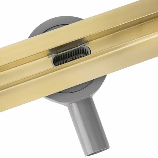 Set rigola pentru dus plus capac auriu periat Rea Neox Slim Pro 90 cm