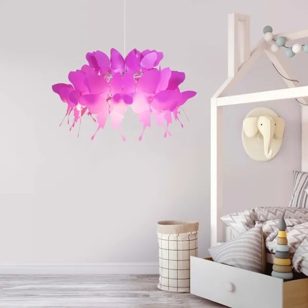 Lustră pentru copii FARFALLA 1xE27/60W/230V roz