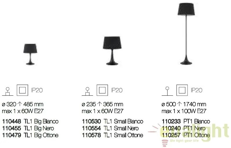 Lampadar modern LONDON PT1 BIANCO 110233