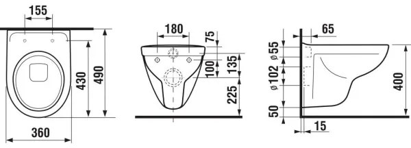 JIKA H8233820000001 - Vas WC suspendat LYRA, din ceramică, alb