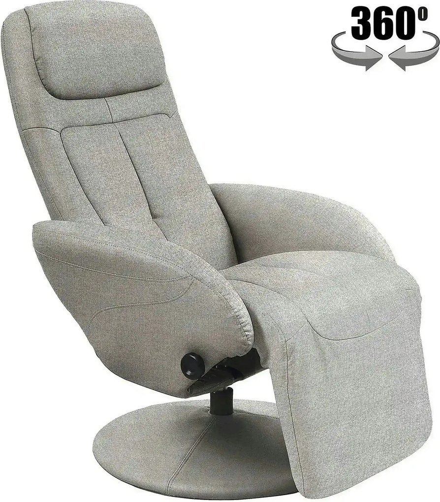 Fotoliu recliner OPTIMA 2, gri, stofa clasica/metal, 77x80/139x101/84