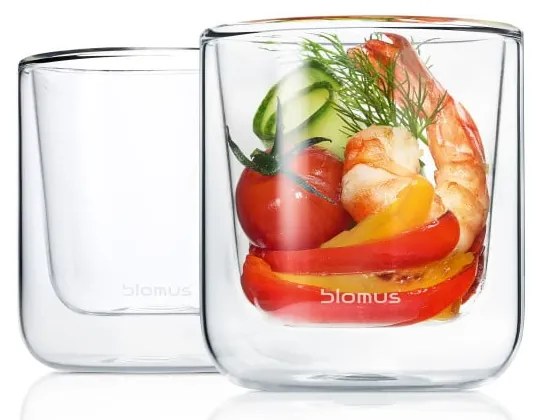 Set 2 pahare pentru cafea din sticlă dublă termorezistentă Blomus Nero, 200 ml