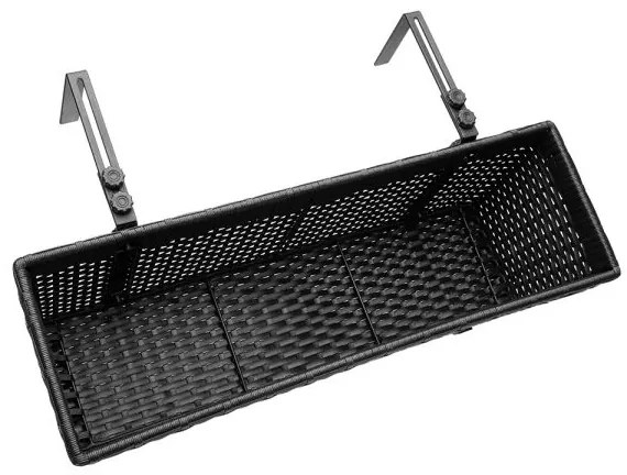 Deuba Ghiveci Polyrattan negru 2 buc