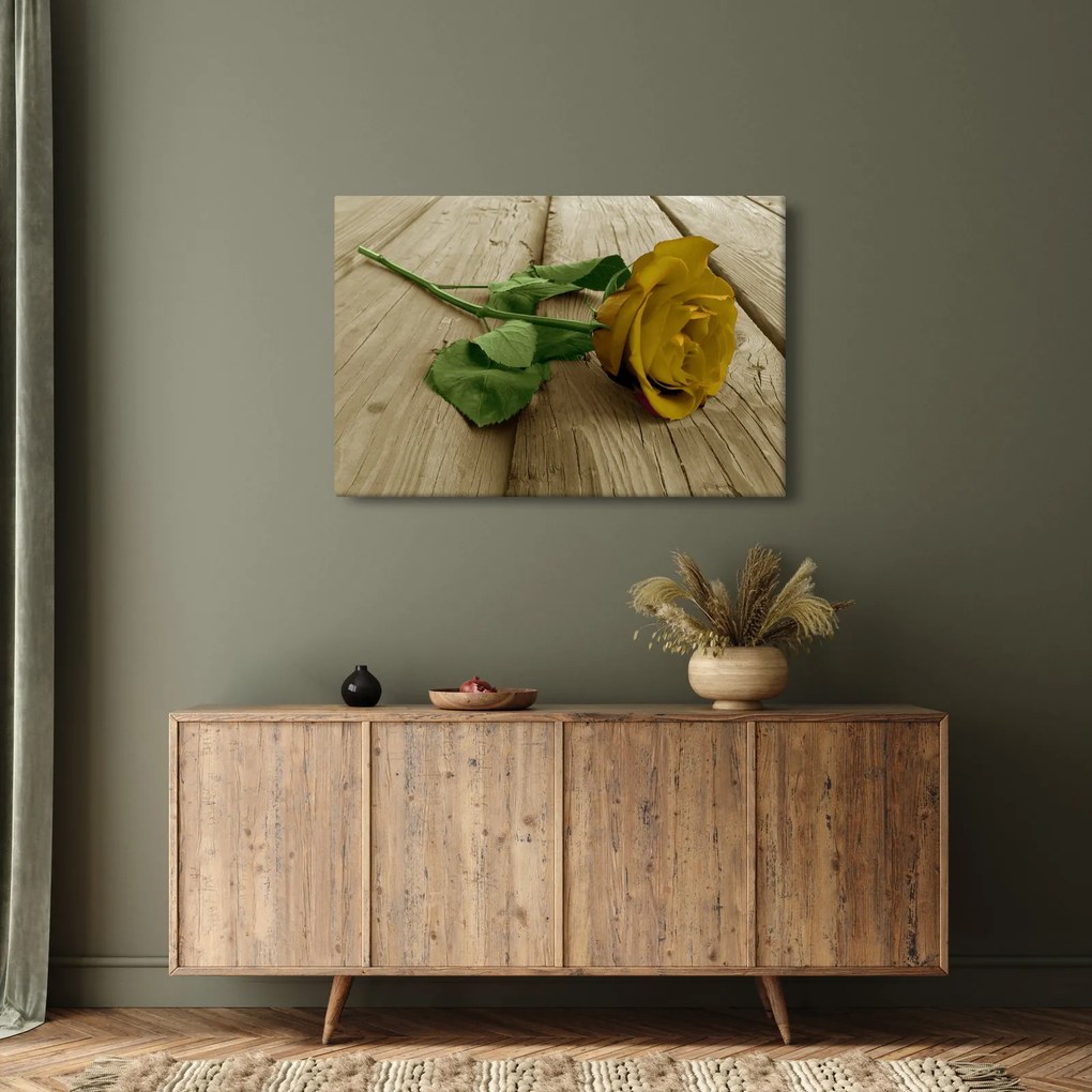 Tablou - Vintage trandafiri galbeni (90x60 cm)