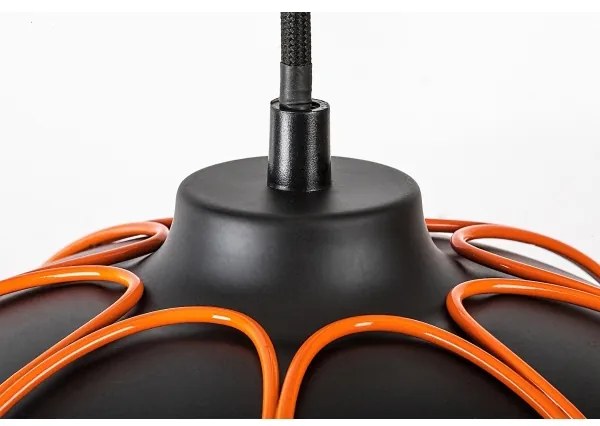 Lustră pe cablu SVENS 1xE27/60W/230V negru/portocaliu Rabalux 72034