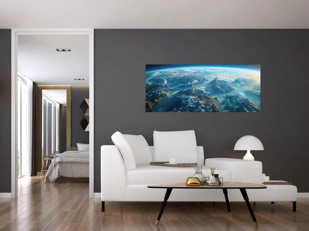 Tablou - Vedere din spațiu (120x50 cm)