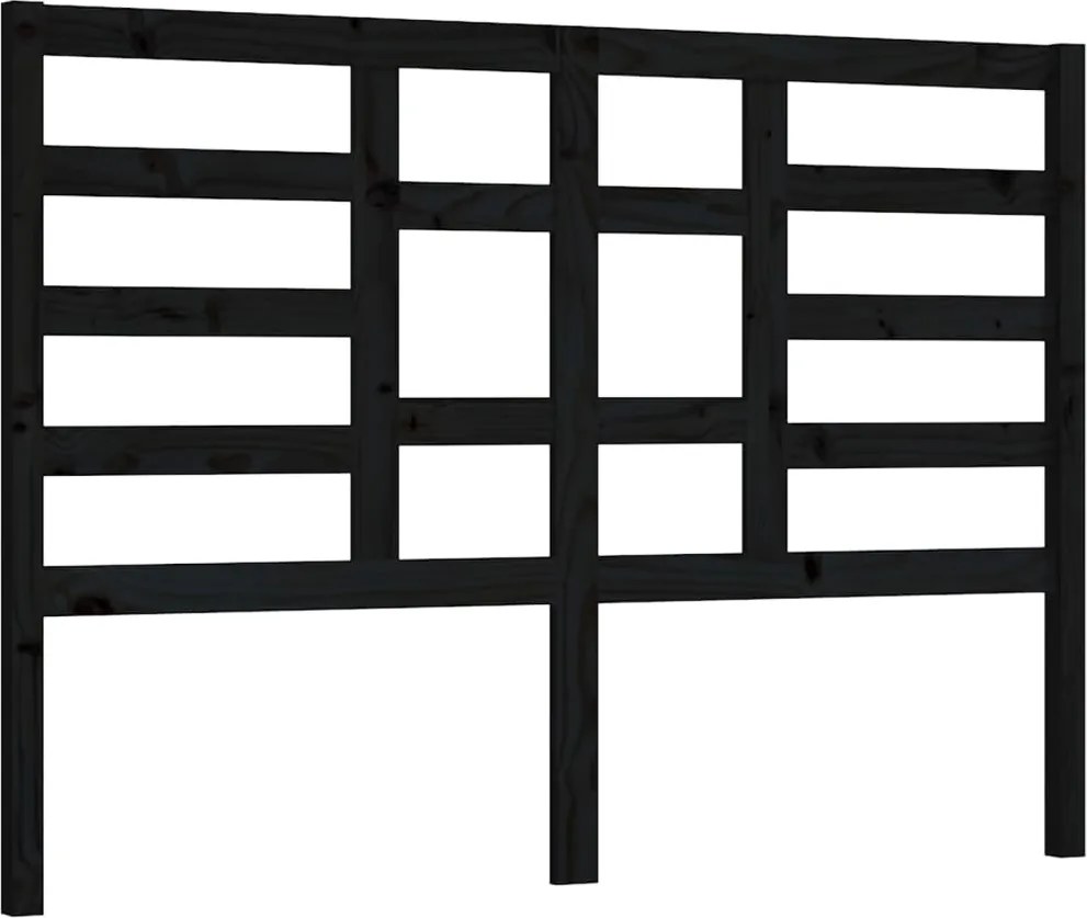 vidaXL Tăblie de pat, negru, 126x4x104 cm, lemn masiv de pin