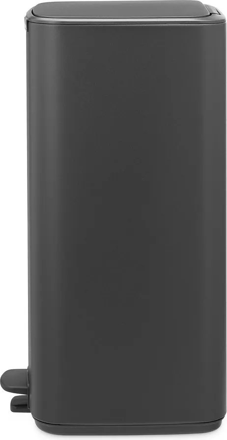 Coș de gunoi gri închis cu pedală din oțel 30 l Bo – Brabantia
