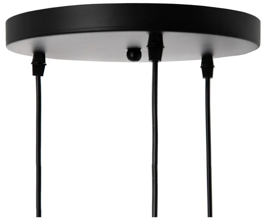 Lustră neagră cu abajur textil ø 40 cm – Ixia