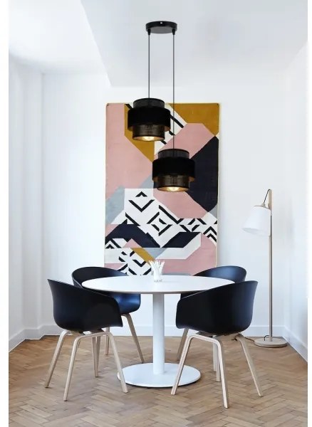 Lustră pe cablu NESS 2xE27/60W/230V d. 30 cm neagră