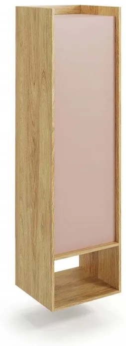 Dulap modular Mobius 1D natur/roz – H179 cm