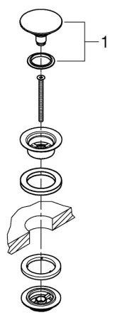 GROHE 65807A00 - Set de evacuare cu ventil click-clack pentru lavoar cu preaplin, grafit