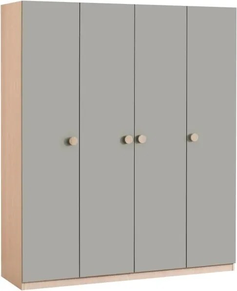 Dulap 4 usi, mobilier modern pentru camera copii, 165x54x198 cm, Colectia Mono