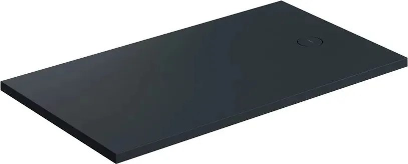 Cadita de dus compozit Omnires AquaRock M+ dreptunghiulara negru lava mat 80x140 cm