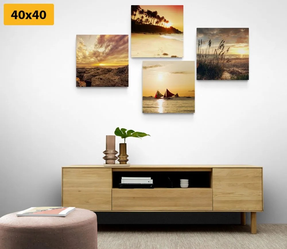 Set tablouri apus de soare magic la mare