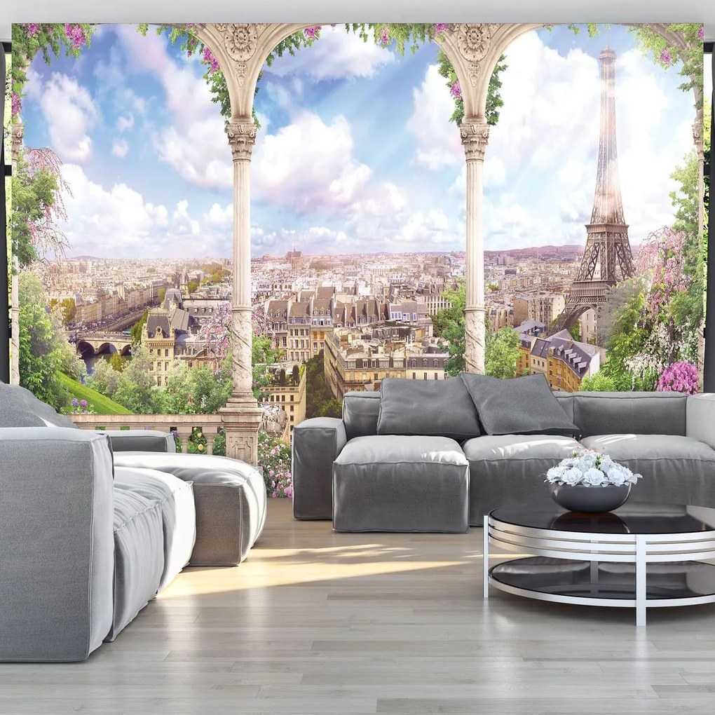 Fototapet - Privire spre Turnul Eiffel (254x184 cm)
