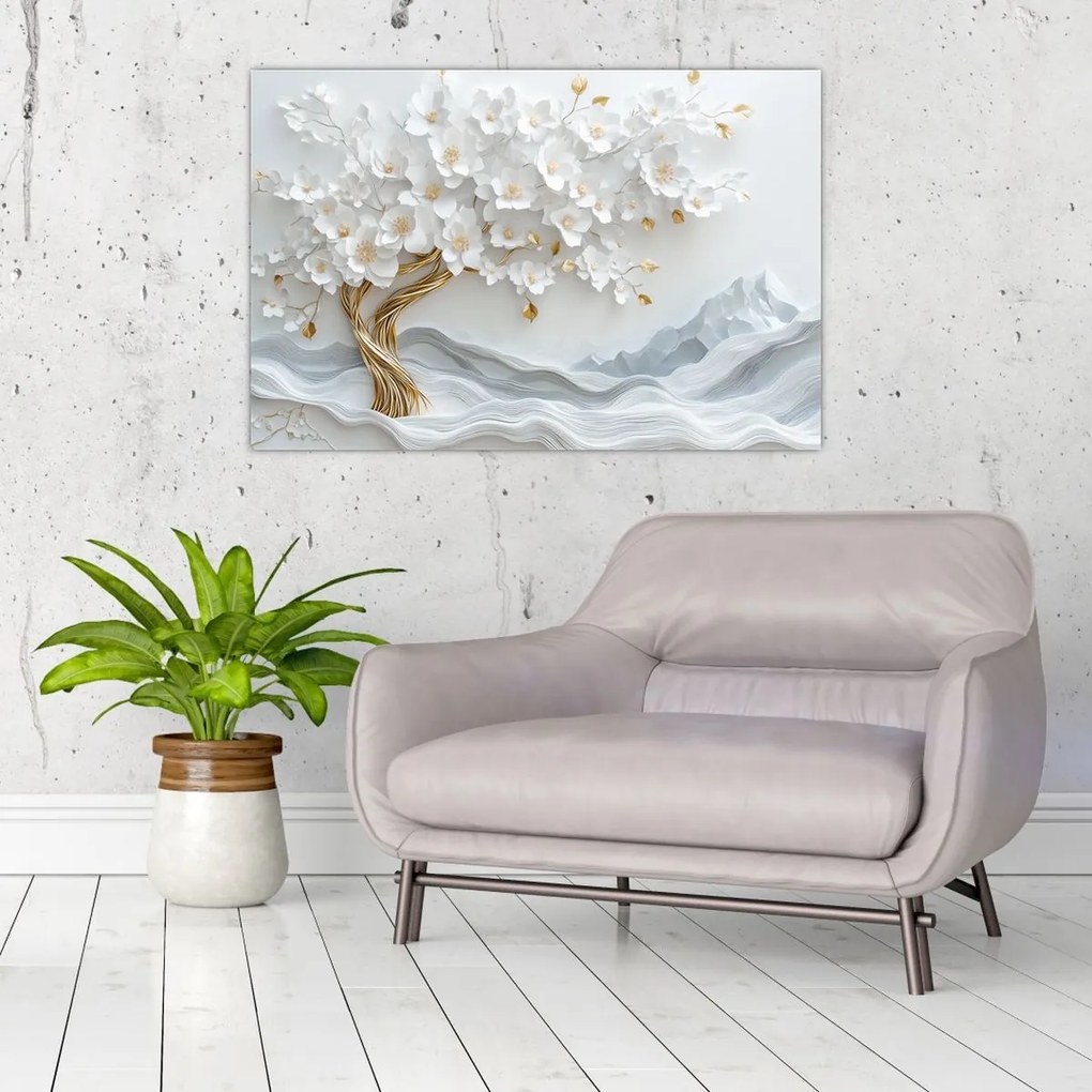 Tablou – Arborele vieții 3D elegant (90x60 cm)