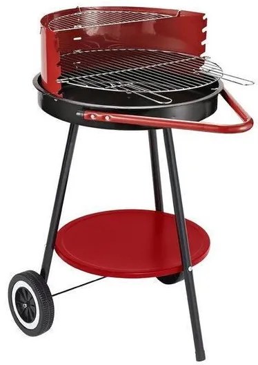 Gratar gradina, grill rotund, reglabil, cu roti, 37x45 cm, Andalusia